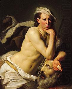 Johann Zoffany Self portrait as David with the head of Goliath china oil painting image